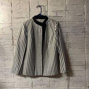 Vintage 90s Joseph Feldman Double Breasted Asymmetrical Striped  Blazer 16.5